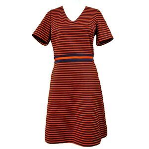 Draper James Red & Navy Blue Stripe Nassau Ponte Knit Dress Women's Sz S Preppy